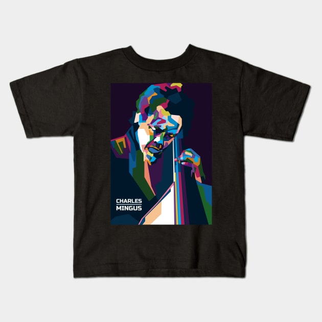 Popart Charles Mingus in WPAP Kids T-Shirt by smd90